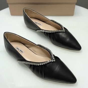 미우미우 크리스탈 비즈 플랫슈즈