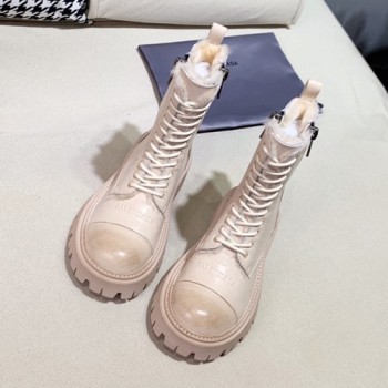 발렌시아가 레이스업 앵클부츠