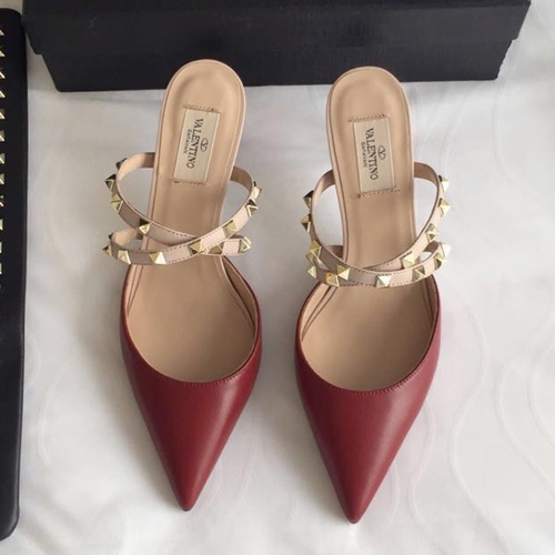 발렌티노 락스터드 스트랩 블로퍼,뮬