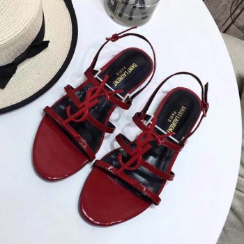 생로랑 카산드라 YSL 로고 스트랩 샌들