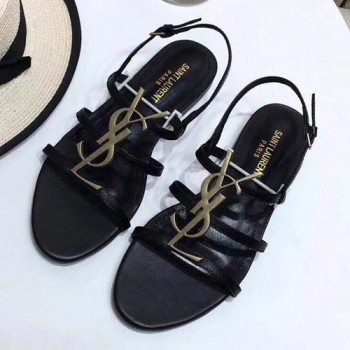 생로랑 카산드라 YSL 로고 스트랩 샌들