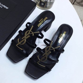 생로랑 카산드라 YSL 로고 스트랩 샌들