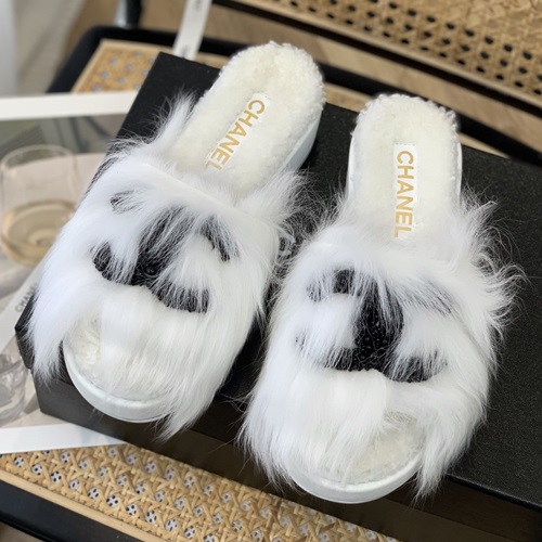 샤넬 CC 시어링 퍼 슬리퍼