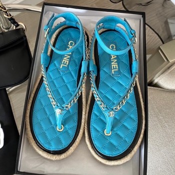 샤넬 CC 체인 램스킨 에스파듀 샌들