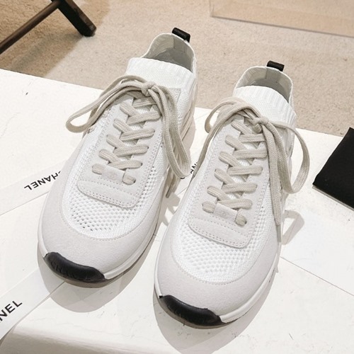 샤넬 CC로고 니트 스웨이드 스니커즈