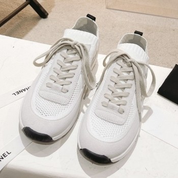 샤넬 CC로고 니트 스웨이드 스니커즈