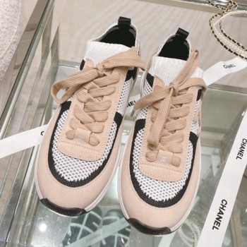 샤넬 CC로고 니트 스웨이드 스니커즈