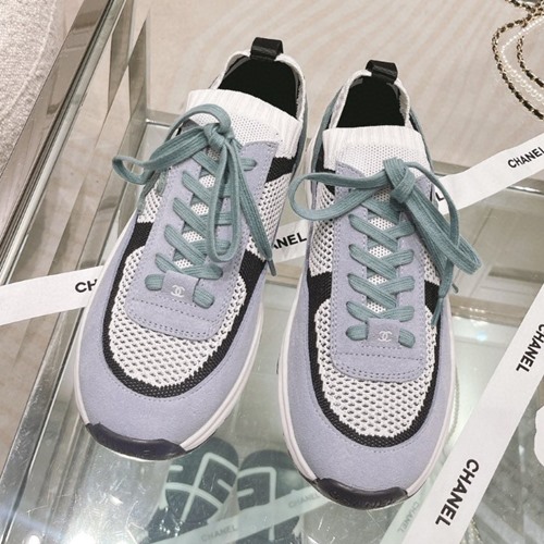 샤넬 CC로고 니트 스웨이드 스니커즈