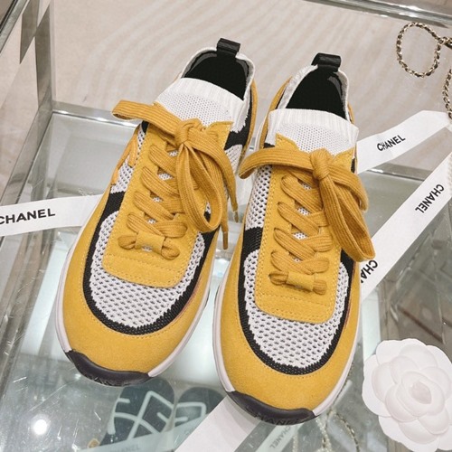 샤넬 CC로고 니트 스웨이드 스니커즈