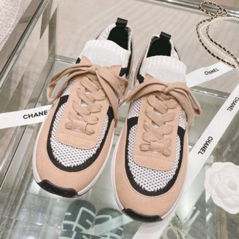 샤넬 CC로고 니트 스웨이드 스니커즈