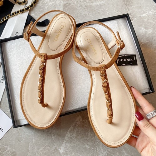 샤넬 CC로고 체인 스트랩 샌들