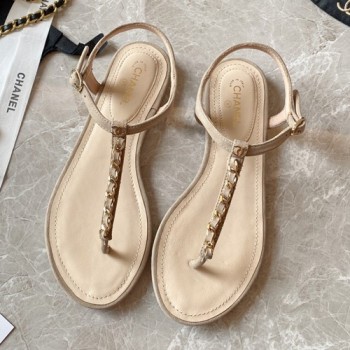 샤넬 CC로고 체인 스트랩 샌들