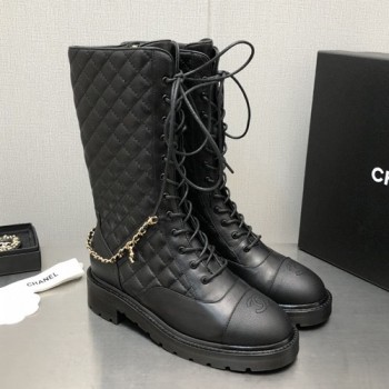 샤넬 CC로고 퀼팅 롱부츠