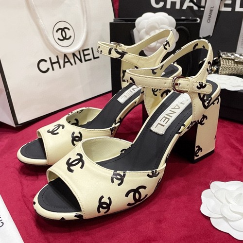 샤넬 CC로고 프린티드 램스킨 샌들