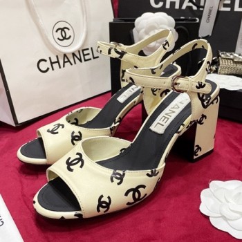 샤넬 CC로고 프린티드 램스킨 샌들