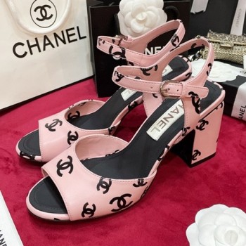 샤넬 CC로고 프린티드 램스킨 샌들