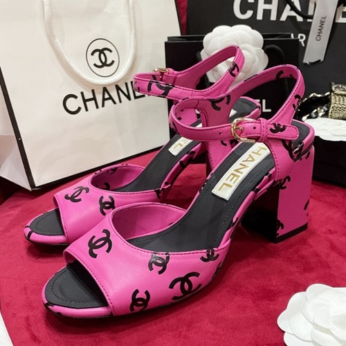 샤넬 CC로고 프린티드 램스킨 샌들