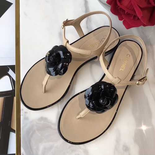 샤넬 까멜리아 코사지 샌들