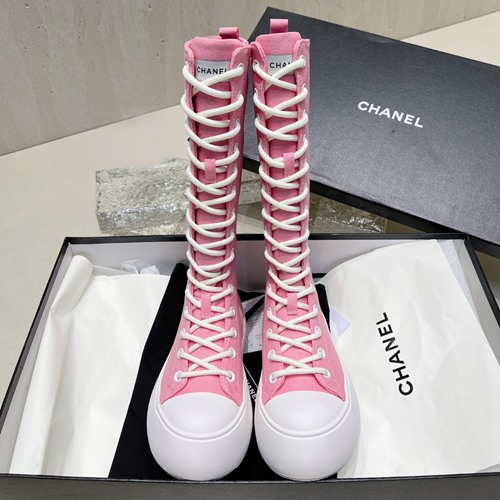 샤넬 레이스업 부츠