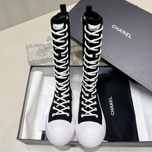 샤넬 레이스업 부츠