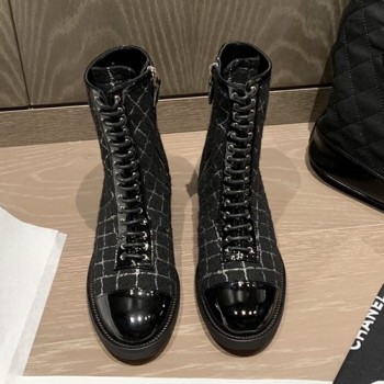 샤넬 레이스업 부츠