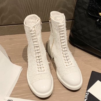 샤넬 레이스업 부츠