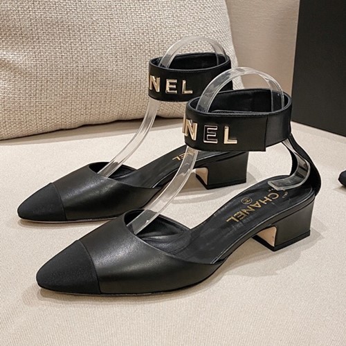 샤넬 발목 스트랩 앵클 슈즈 펌프스 샌들 슬링백