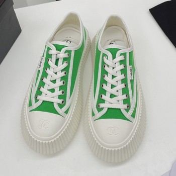 샤넬 빈티지 캔버스 로우탑 스니커즈