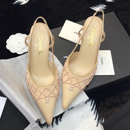 샤넬 새틴 비즈 퀄팅 슬링백