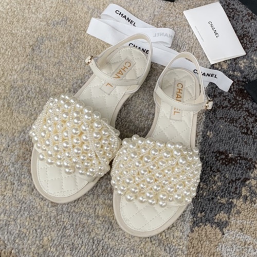 샤넬 진주 샌들