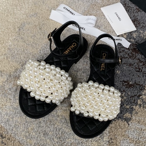 샤넬 진주 샌들