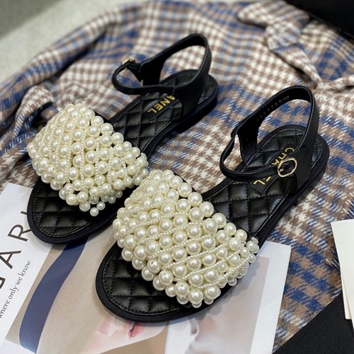 샤넬 진주 슬라이드 샌들