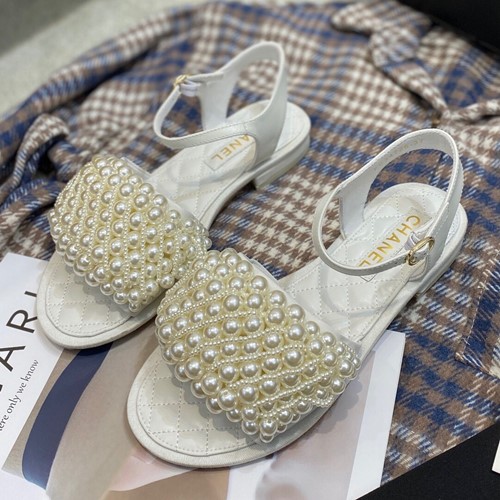 샤넬 진주 슬라이드 샌들