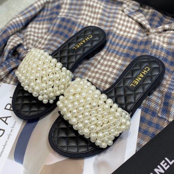 샤넬 진주 슬라이드 슬리퍼