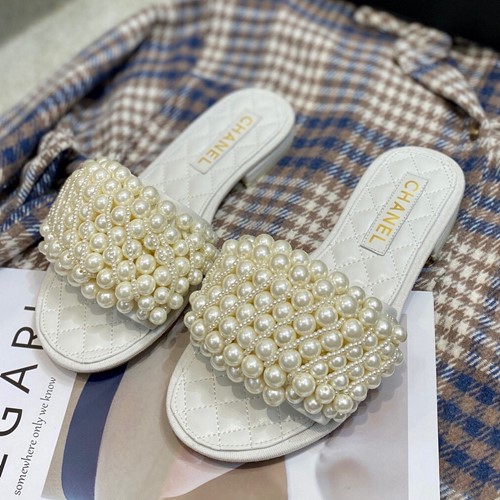 샤넬 진주 슬라이드 슬리퍼