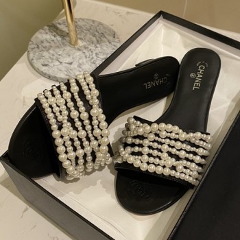 샤넬 진주 슬리퍼,뮬