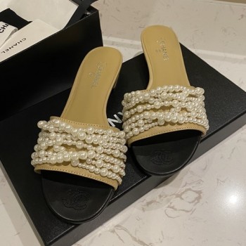 샤넬 진주 슬리퍼,뮬