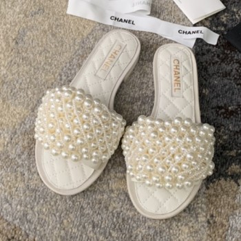 샤넬 진주 슬리퍼,뮬