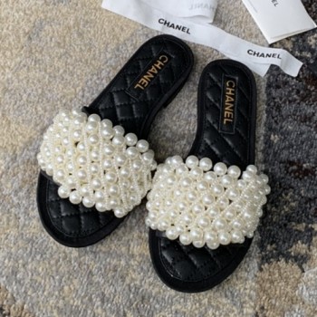 샤넬 진주 슬리퍼,뮬