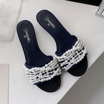 샤넬 진주 슬리퍼,뮬