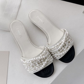 샤넬 진주 슬리퍼,뮬