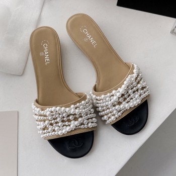 샤넬 진주 슬리퍼,뮬