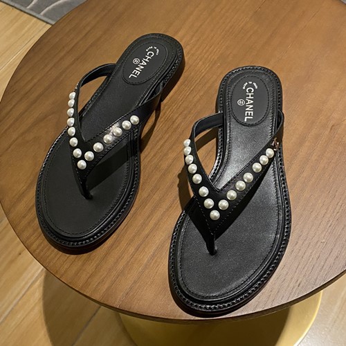 샤넬 진주 조리 슬리퍼