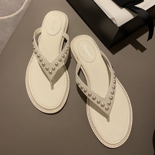 샤넬 진주 조리 슬리퍼