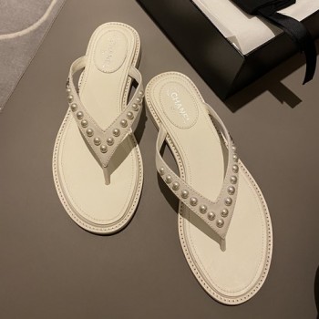 샤넬 진주 조리 슬리퍼