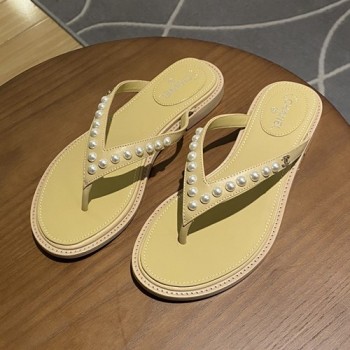 샤넬 진주 조리 슬리퍼