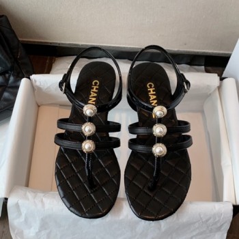 샤넬 진주 플립플랍 샌들