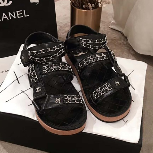 샤넬 체인 샌들