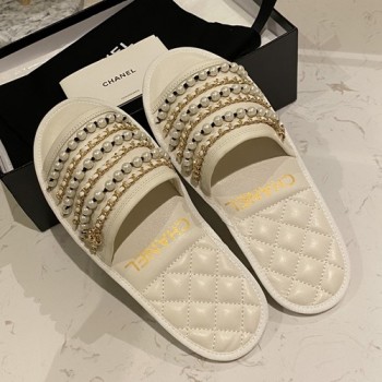 샤넬 체인 진주 슬리퍼