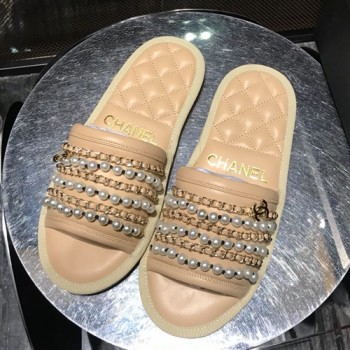샤넬 체인 진주 슬리퍼